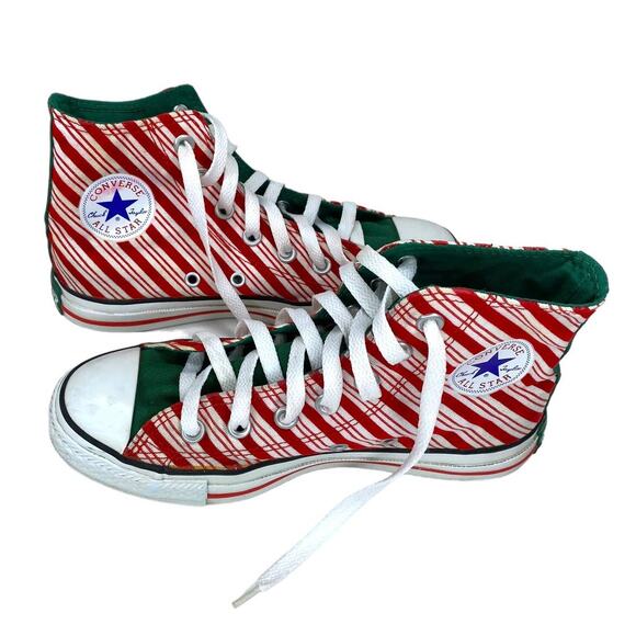 Converse All Star Sneakers Candy Cane High Tops Sneakers Size Men's 4 Women's 6 - Picture 15 of 16